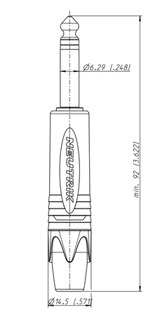 WTYK JACK 6.3 MONO TS NP2X NEUTRIK DUŻY JACK 6.3mm NA KABEL