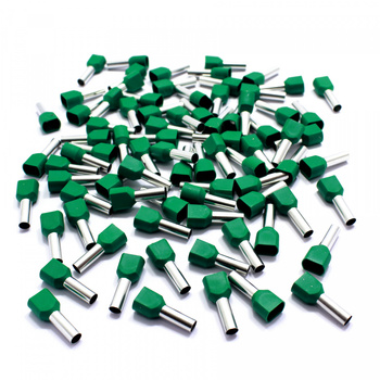 Tulejka kablowa izolowana podwójna 2x6 mm tulejki podwójne 6mm 100szt