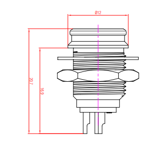 GNIAZDO MONTAŻOWE MINI XLR 3 PIN MĘSKIE RT3MP REAN