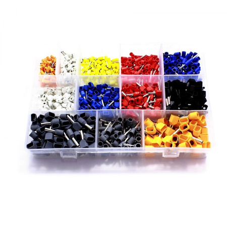 TULEJKI ZAKOŃCZENIA KABLOWE ZESTAW TULEJEK 1100 SZTUK POJEDYNCZE I PODWÓJNE