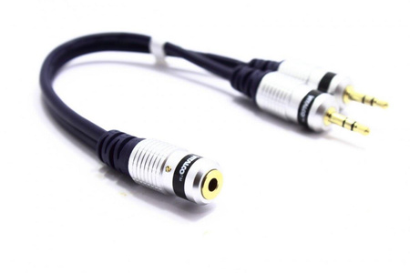 PRZEJŚCIÓWKA AUX GNIAZDO JACK 3,5 STEREO- 2* WTYK JACK 3,5 NA PRZEWODZE VITALCO JR59