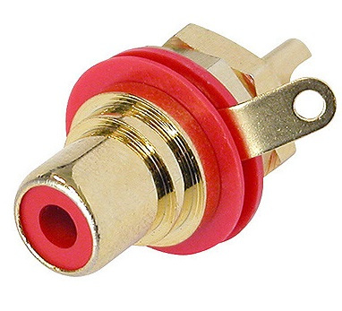GNIAZDO RCA NYS367 NEUTRIK REAN TABLICOWE CINCH CZERWONE