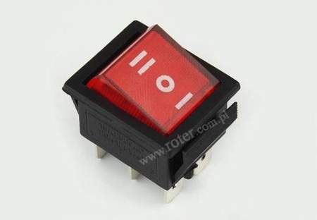 Przeł. podśw. duży AC 3 pozycyjny czerwony