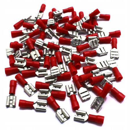 KONEKTOR IZOLOWANY ŻEŃSKI CZERWONY 6.4mm 100 SZT
