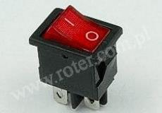 Przeł. podśw. mały 12V, czerwony