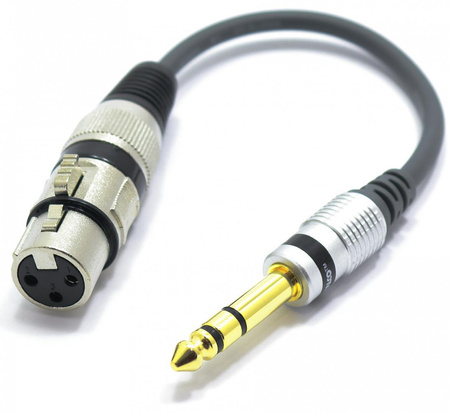 ADAPTER XLR ŻEŃSKI WTYK JACK 6.3 STEREO VITALCO PRZEJŚCIÓKA XLR JACK 6,3