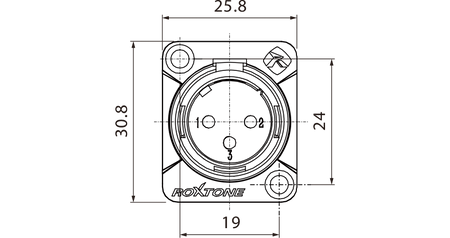 GNIAZDO XLR 3 PIN MĘSKIE ROXTONE RX3MD-BG MONTAŻ