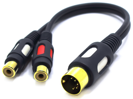 ADAPTER WTYK DIN 5 PIN NA 2X GNIAZDO RCA VITALCO