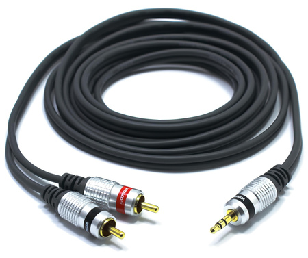 KABEL JACK 3,5 - 2x RCA CINCH VITALCO JKD10 7,5M