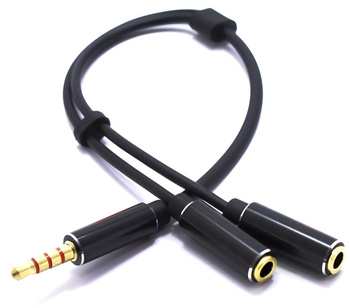 Adapter AUX 3,5 słuchawki mikrofon jr643 Jack 4 polowy slim