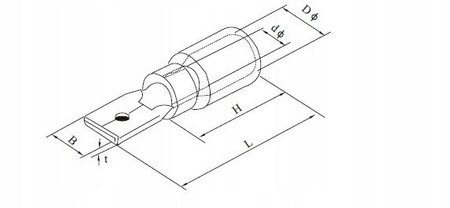 KONEKTOR IZOLOWANY MĘSKI CZERWONY 2.8mm 100 SZT