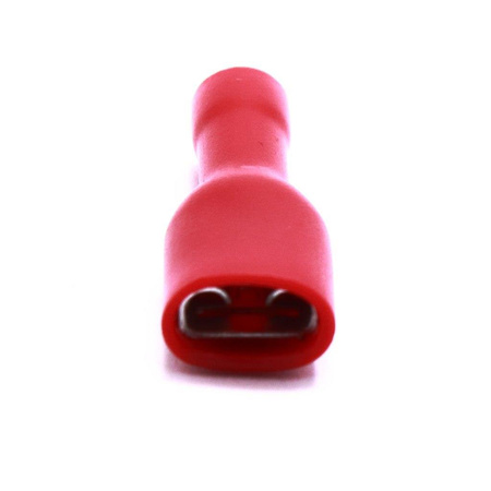 KONEKTOR IZOLOWANY PEŁNY ŻEŃSKI CZERWONY 6,4mm 100 sztuk