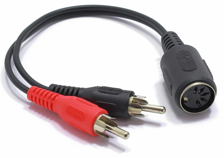 PRZEJŚCIÓWKA GNIAZDO DIN 5 PIN - 2* WTYK RCA Z PRZEWODEM VITALCO