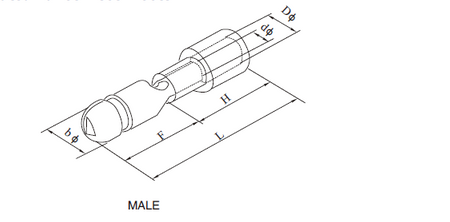 KONEKTOR RURKOWY MĘSKI CZERWONY 50 SZTUK