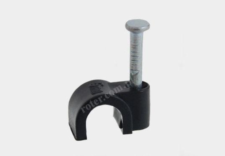 Uchwyt kabla okrągłego, 5mm czarny