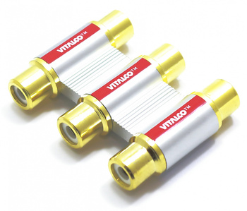 ŁĄCZNIK RCA ADAPTER POTRÓJNY ZŁOTY VITALCO