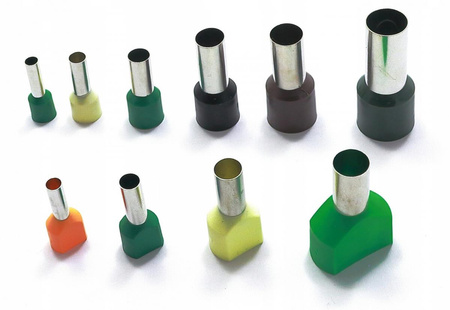 TULEJKI ZAKOŃCZENIA KABLOWE ZESTAW TULEJEK 245 SZT POJEDYNCZE PODWÓJNE