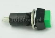 Przełącznik przyciskowy kwadratowy plastik 80B off-(on), zielony