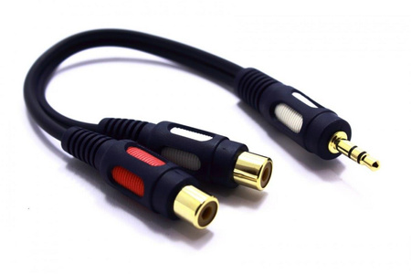 ADAPTER WTYK AUX JACK 3,5 STEREO 2X GNIAZDO RCA PRZEJŚCIÓWKA AUX 3.5 CINCH
