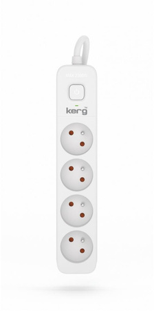 PRZEDŁUŻACZ Z UZIEMIENIEM 4 GNIAZDA 10M KERG M02394 Z WYŁĄCZNIKIEM