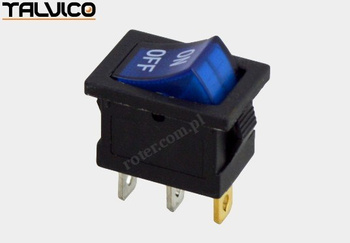 Przeł. podśw. mały AC niebieski 3pin