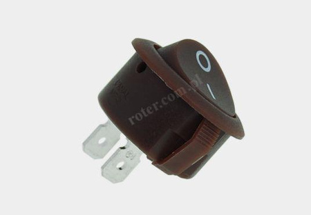 Przeł. kołyskowy okrągły 2pin/2poz 10A HQ brązowy on-off