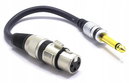 ADAPTER XLR ŻEŃSKI WTYK JACK 6.3 MONO VITALCO PRZEJŚCIÓWKA XLR JACK 6,3
