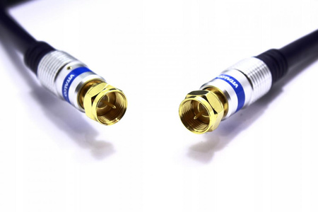 KABEL ANTENOWY Z WTYKAMI TYPU F VITALCO ZŁOTY 0,5M FK15