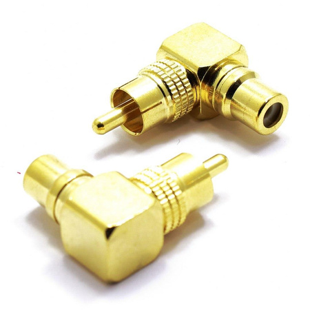 ADAPTER RCA KĄTOWY ZŁOTY WTYK GNIAZDO VITALCO