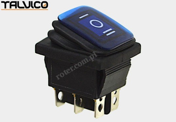 Przeł. podśw. duży AC 3poz. hermetyczny niebieski