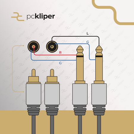 KABEL 2x JACK 6,3 MONO 2X RCA VITALCO MK50 2m
