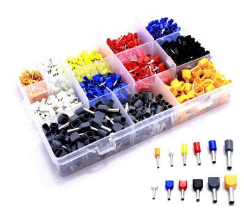 Tulejki zakończenia kablowe zestaw tulejek 1100 sztuk pojedyncze i podwójne