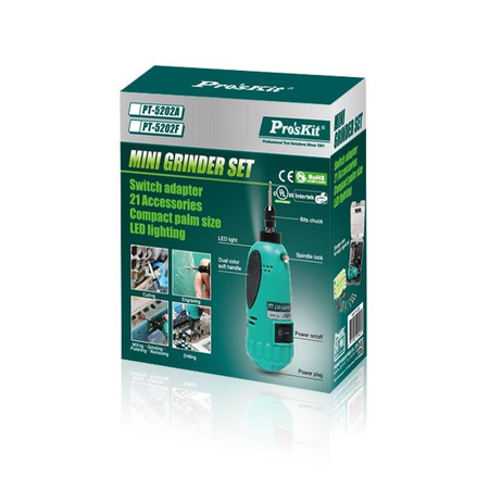 SZLIFIERKA WIERTARKA MINIATUROWA + OSPRZĘT PROSKIT PT-5202F