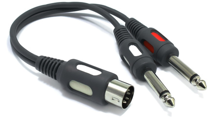 ADAPTER WTYK DIN 5 PIN – 2X WTYK JACK 6.3 TS MONO 6.3mm VITALCO