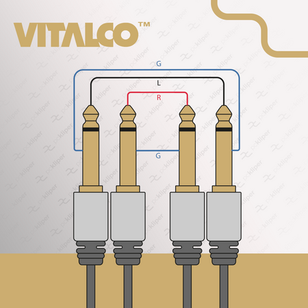 KABEL 2x JACK - 2x JACK 6,3 MONO 1,5m VITALCO MK48