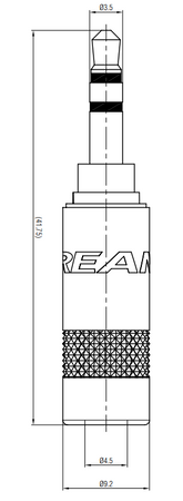 WTYK JACK 3.5 STEREO TRS NYS231BG REAN BY NEUTRIK DUŻY JACK 3.5mm NA KABEL