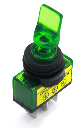 PRZEŁĄCZNIK PODŚWIETLANY LIZAK 12V ZIELONY