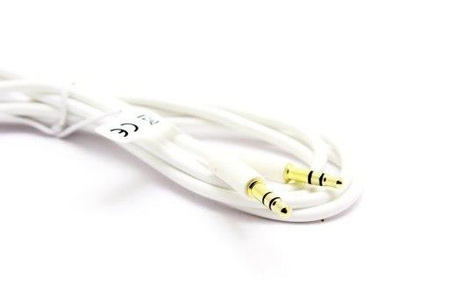 KABEL AUX MINI JACK 3,5 STEREO BIAŁY VITALCO 0,5M JKJ20