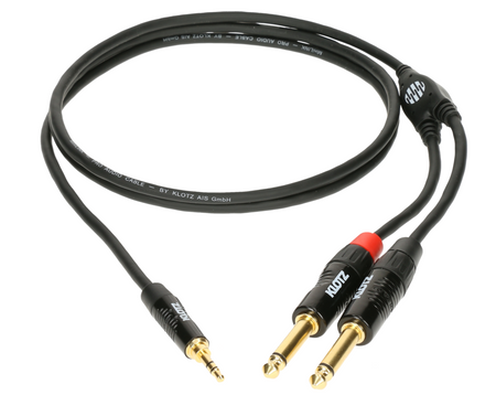KABEL JACK 3.5 - 2X JACK 6.3 1.5m AUDIO KLOTZ