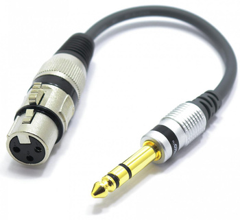 ADAPTER XLR ŻEŃSKI WTYK JACK 6.3 STEREO VITALCO PRZEJŚCIÓKA XLR JACK 6,3