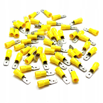 KONEKTOR IZOLOWANY MĘSKI ŻÓŁTY 6.4mm 100 SZTUK