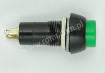 Przełącznik przyciskowy okrągły duży plastik 81B off-(on) zielony