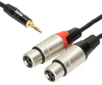 Kabel Jack 3.5 - 2x gniazdo XLR 1,8m audio Klotz