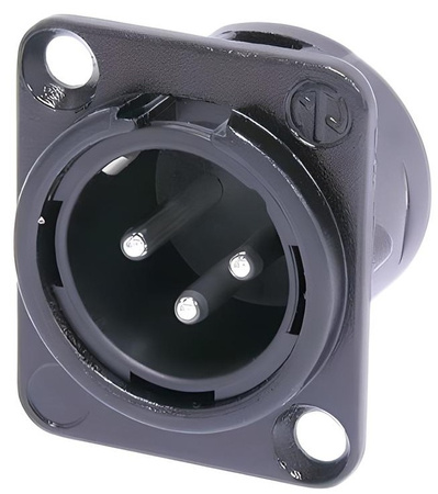 GNIAZDO XLR 3 PIN MĘSKIE TABLICOWE NC3MD-L-BAG-1 NEUTRIK PANELOWE