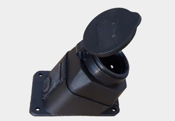 Gniazdo gumowe naścienne skośne z zatyczką