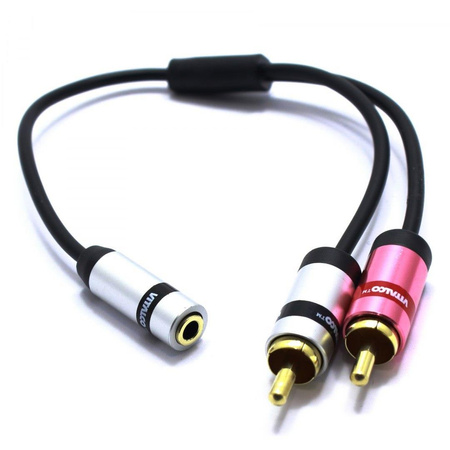 Adapter AUX gniazdo Jack 2x wtyk RCA cinch Vitalco jr537 Vitalco