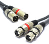 Kabel 2x XLR męski 2x gniazdo XLR Vitalco 3m wtyk męski żeński podwójny MKp32