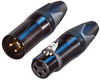 KOMPLET XLR 3 PIN NEUTRIK WTYK MIKROFONOWY MĘSKI ŻEŃSKI NC3FXX-B NC3MXX-B