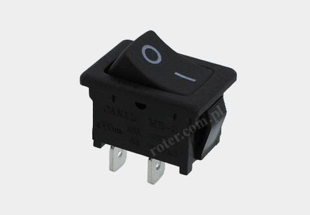 Przeł. kołyskowy prost. czarny (0-1) 6A on-off