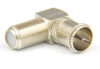 Adapter f szybki wtyk F gniazdo F kątowy